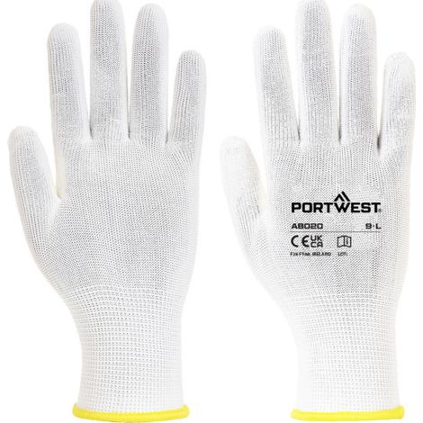 Guantes de manipulación Assembly, galga 13 (360 pares) Blanco AB020 M