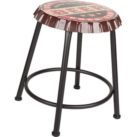 Taburete de metal 35x35x46 rojo