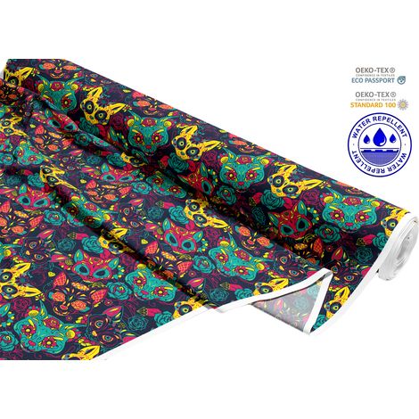 TISSUS DÉCORATIFS D'EXTÉRIEUR OXFORD motif masques colorés I DR035 (1/5)
