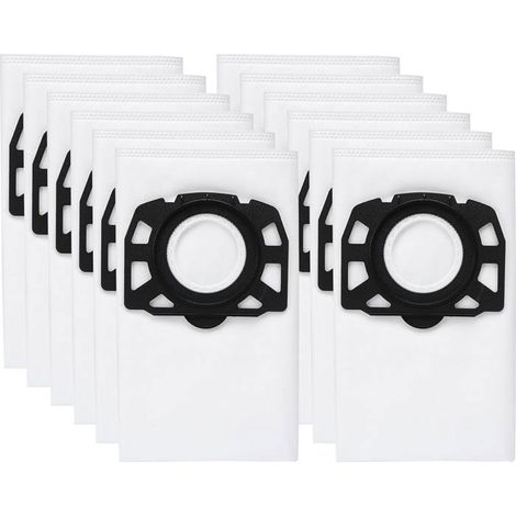 KFI 357 Lot de 12 sacs d'aspirateur pour aspirateur eau et poussière Kärcher WD2 Plus/WD3/KWD1/KWD2/KWD3/WD3.200 - WD3.800 M/SE4001 (1/4)