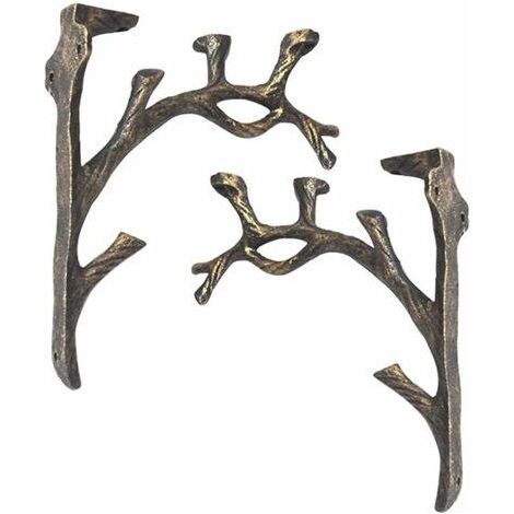 BUNTHAUS Supports d'étagère murale vintage en fer forgé – 2 pièces – Imperméable et antirouille – Pour planches jusqu'à 60mm d'épaisseur