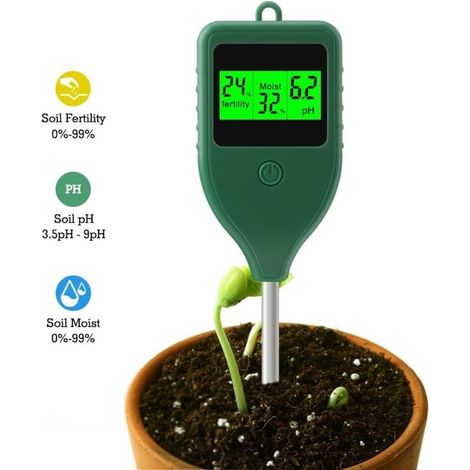 Testeur Sol 3-en-1 – Mesure pH, Humidité et Fertilité pour Jardin, Plantes en Pot et Pelouse (1/5)
