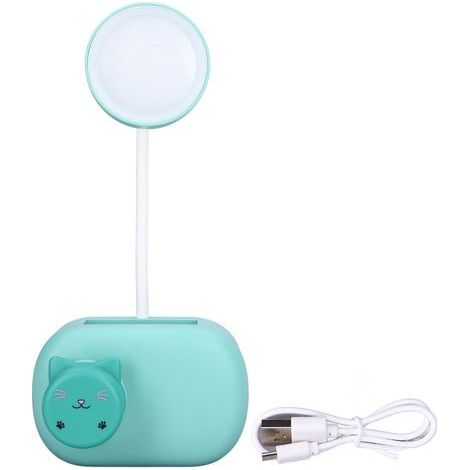 Flexible Schreibtischlampe mit Klapparm, tragbar und niedliches Design für Schlafzimmer und Büro – E39-Glühbirne, blaue Katze (1/5)