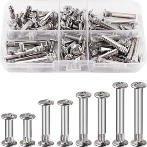 40 Pièces Φ5 Connecteur d'Armoire avec Vis M4, Acier Nickelé pour Jonction Meuble (1/4)