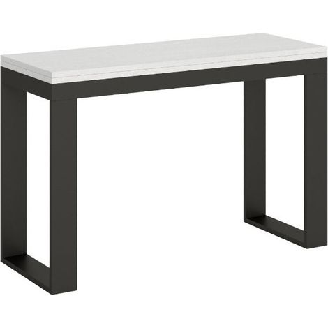 Console extensible double plateau blanc 120-200cm Noceta-Largeur 120 cm (1/5)