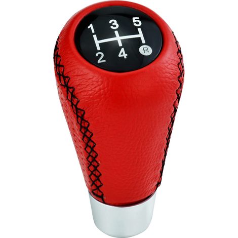 Auto Leather Manual Gear Shift Knob 5 Speed Lever Gear Piece 8mm 10mm 12mm Diameter (1/5)