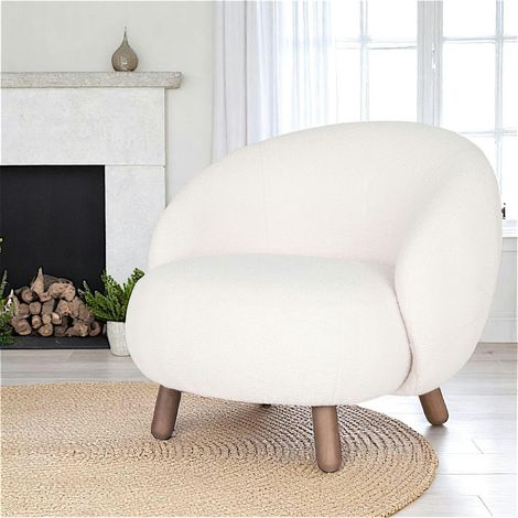 Fauteuil rond contemporain en peau de mouton synthétique BERLIN (1/5)