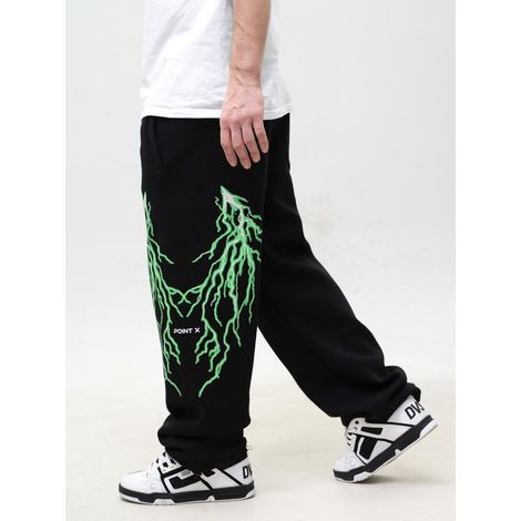 Pantaloni della tuta larghi da uomo neri / Fluo Point X Storm XXL (1/5)