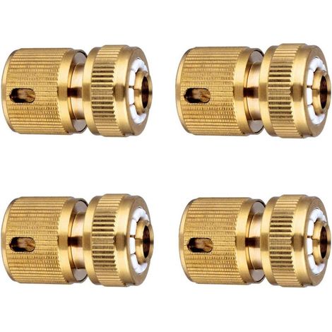 CSPARKV Laiton Raccord d'arrosage Rapides pour Tuyau, Raccord d'Arrosage  13 mm (1/2'') et 15 mm (5/8") - Pack de 4