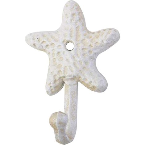 Patères murales décoratives en fer blanc, crochets pour manteaux, chapeaux et serviettes, thème plage et océan, style chic. (1/5)