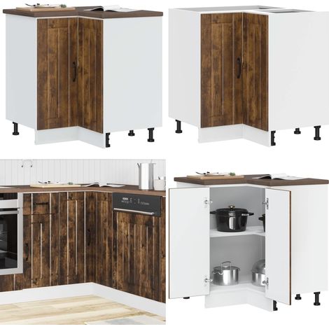 vidaXL Küchen-Eckunterschrank Lucca Räuchereiche Holzwerkstoff (1/5)