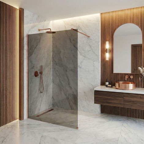 PARED DE LA DUCHA REA FLEXI GREY BRUSH COPPER 110 GREY