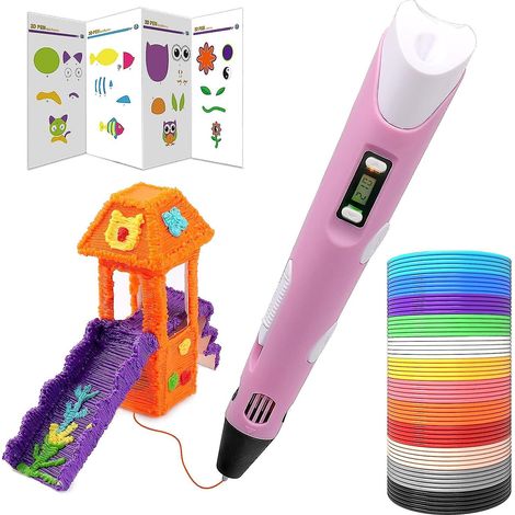 Stylo d'impression 3D rose compatible avec les filaments ABS et PLA de 1,75 mm (1/5)