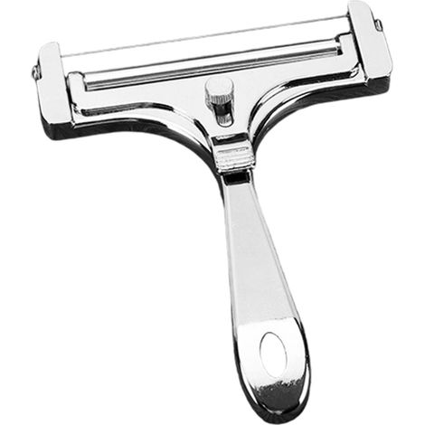 Coupe-fromage manuel en acier inoxydable avec fil et épaisseur réglable pour mozzarella et cheddar, couleur argent mat. (1/5)