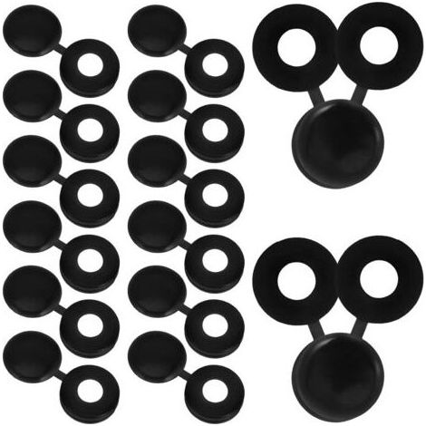 Cache-Vis à Charnière Plastique Noir M4 pour Meubles Bouchons de Protection Intégrés pour Vis Diamètre 4 MM Intérieur 10 MM Lot de 500 Pièces pour Armoires et Étagères (1/5)
