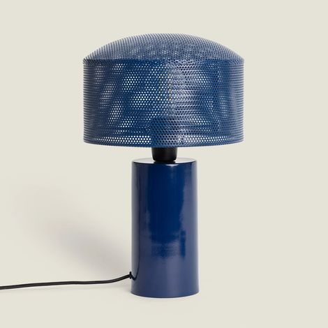 LED Tischlampe aus Metall Kondavil Blau