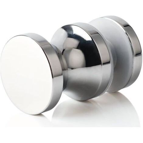 Poignée de Porte Douche Ronde Poigné de Porte en Verre Salle de Bain, en Acier Inoxydable SUS304, Finition Chromée Polie, EL9000 (1/5)