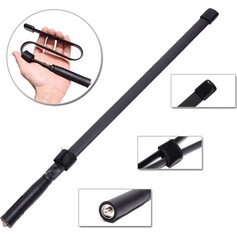 Antenne radio pliable en acier plat 33cm pour talkies-walkies, idéale pour clubs d'aventure en extérieur. (1/5)