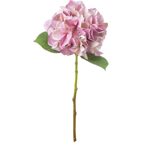 Shabby Single Hydrangea Artificial Flower - Plastic - L30 x W30 x H50 cm - Pink