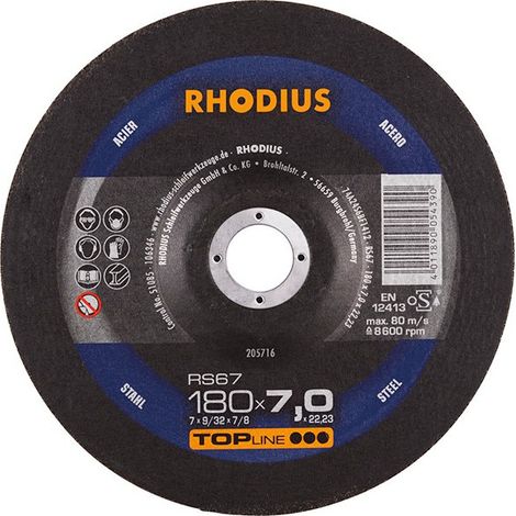 Disk Coppettazione Rs67 180 X 7,0 Millimetri In Acciaio Rodio (A 10)