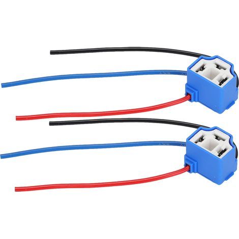 Lot de 2 Connecteurs H4 Céramique Femelle pour Phare, Faisceau Électrique avec Câble 1mm, 12-24V, Rallonge de Fil (1/5)