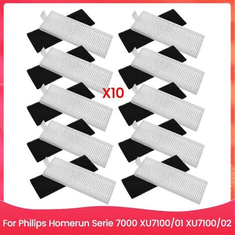 Lot de 10 filtres HEPA de rechange pour nettoyeurs m��nagers Philips Homerun s��rie 7000 XU7100/01 et XU7100/02