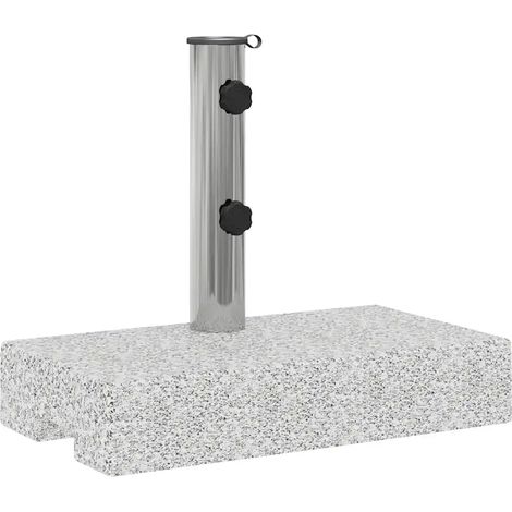Socle de parasol rectangulaire 45 x 25 x 38,5 cm stable élégant en granite gris (1/5)