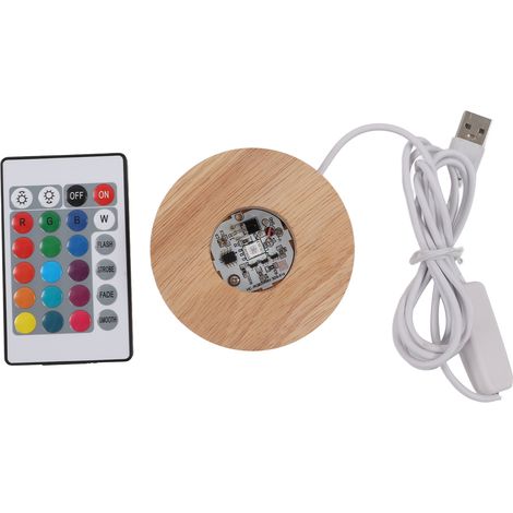 Socle lumineux LED en bois, écologique, élégant, robuste et durable, pour de nombreuses applications. Socle LED couleur.