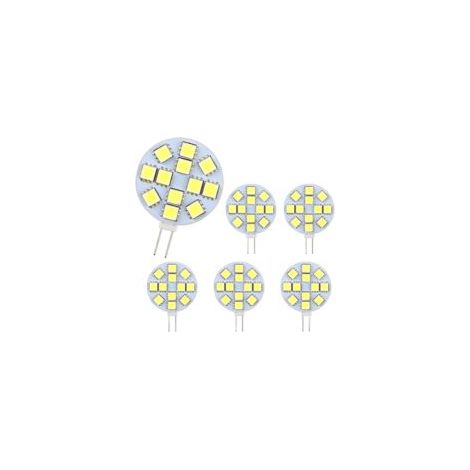Ampoule G4 LED 2W, AC/DC12-24V, 200LM Blanc Chaud 3000K, 12x 5050SMD, Équivalent Ampoule Halogène 20w, Non-Dimmable, G4 Ampoule Ronde LED pour Lumière d'armoire, Éclairage Encastré, Lot de 6 (1/4)