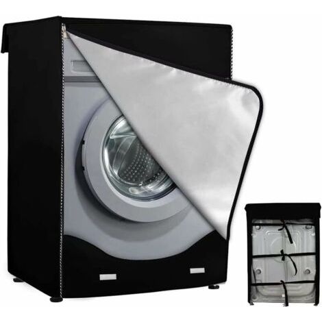 Housse de protection machine à laver avant – Imperméable et résistante à la poussière – Dimensions 60x64x85cm – Couleur noire (1/5)