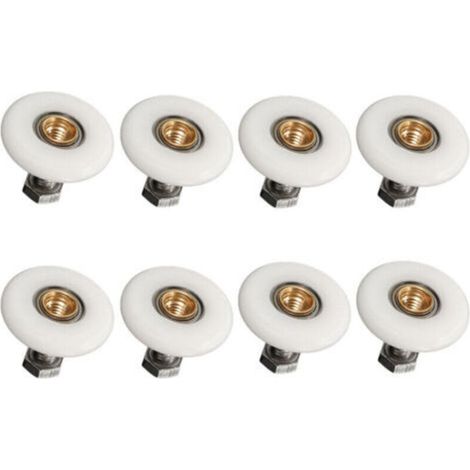 Set di 8 rotelle per box doccia (19 mm) – Nylon e acciaio inossidabile di alta qualità – Ricambi per porte scorrevoli