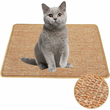 Tapis à Gratter pour Chat en Sisal Naturel Antidérapant – Grattoir Rectangulaire 30 x 40 cm pour Limer les Griffes et Jouer