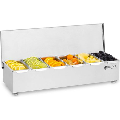 Contenitore Portacondimenti Acciaio Inox 6 X 450Ml Pizzeria 27L Balia Bar (1/6)