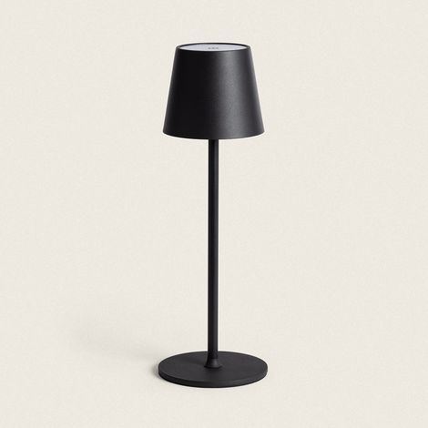 LED-Tischlampe 3W Tragbar aus Metall mit wiederaufladbarem USB Akku Anisa Schwarz