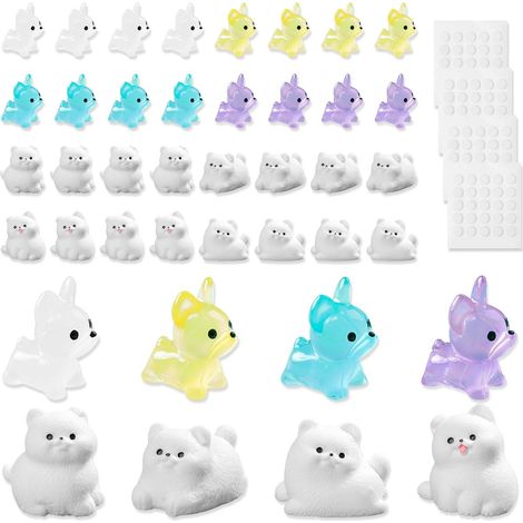 80 Pièces Mini Animaux en Résine, Mini Figurine de Chiens Multicolores Lumineux, Figurines Miniatures pour Jardin Maison de Poupée Aquarium Bureau et Décoration (1/5)