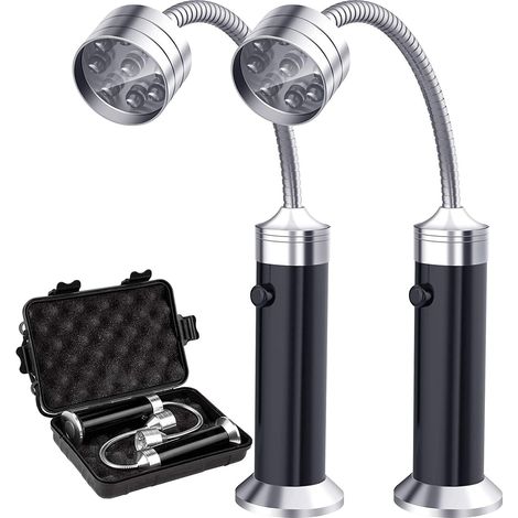 Lampe pour Barbecue Lot de 2 Lumières LED de 360 Degrés Flexible Réglable pour Barbecue, Camping, Fête, Extérieur