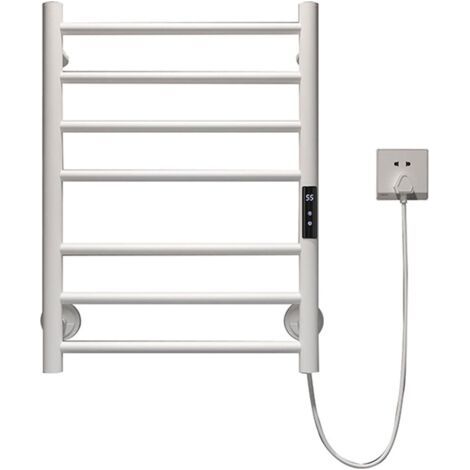Chauffage de Serviette Murale À 7 Barres, Chauffeur de Serviette Électrique avec Une Touche Intelligente, Un Contrôle de Température de 45 À 70 ° C Et Une Minuterie 1-24H White (1/5)