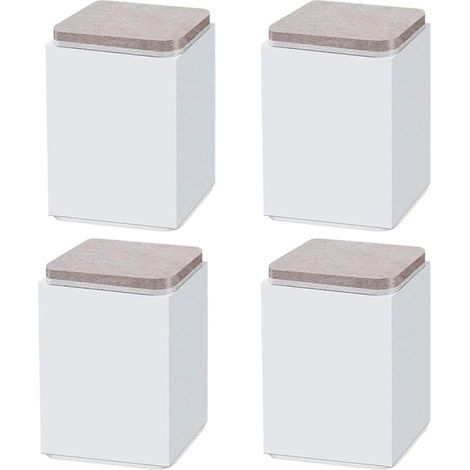 Lot de 4 pieds de support de meuble auto-adhésifs – Acier carbone – Carré 6x6cm – Hauteur 5cm/10cm – Pour canapé, lit, meuble TV (1/3)