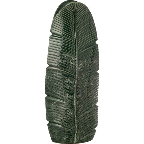 Vase feuille en poterie vert foncé - vert foncé (1/3)