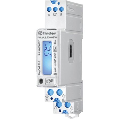 Finder 7M2482300210 Contador de energía digital 40A LCD
