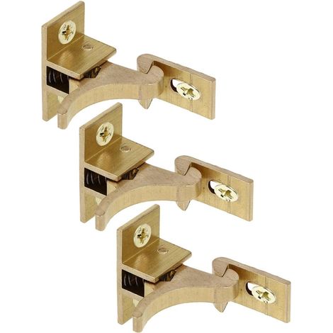 Lot de 3 Loquets Coudés en Cuivre Massif, Serrures Robustes pour Portes et Fenêtres, Verrous de Sécurité Vis de Fixation, Adaptés pour Armoires, Chambres Cuisine, Remplacement