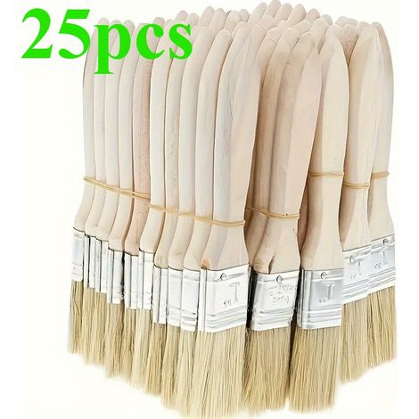 25 bâtonnets de 1 pouce multifonctions pinceaux à manche en bois - Pinceaux de nettoyage - Pinceaux de peinture (1/5)