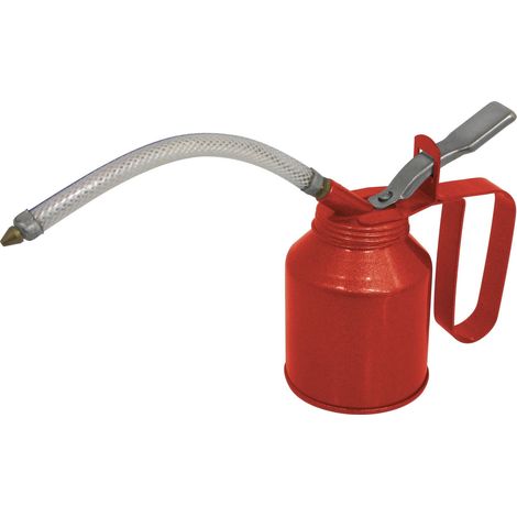 Burette en metal avec pompe en cuivre 118ml -rouge-