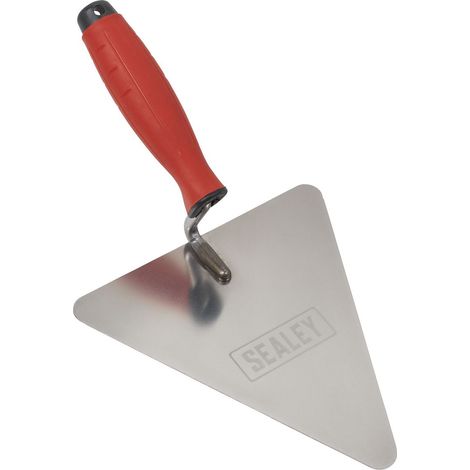 Sealey Stainless Steel Triangular Brick Trowel Rubber Handle 180mm T1205 (1/3)