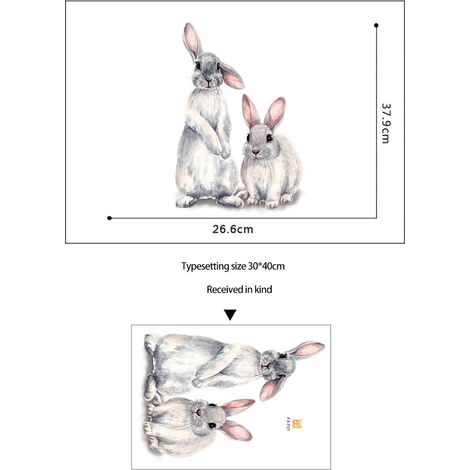 1 Autocollant mural lapin de Pâques, décor amovible, pour chambre enfant, maison, école maternelle (1/5)
