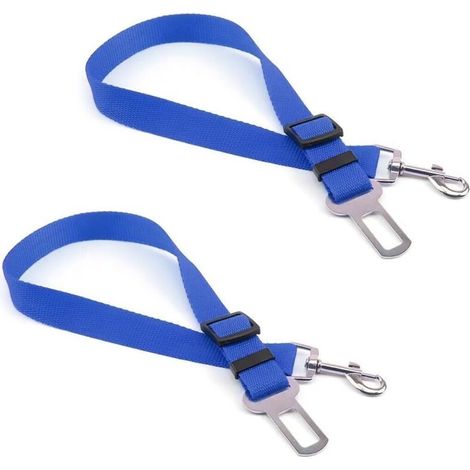 Pièces Ceinture De Sécurité pour Chien De Voiture, Harnais De Sécurité Chien Ajustable Voiture, Harnais Sécurité pour Chien avec Boucle, pour Toutes Les Races Chiens, Chats(Bleu) (1/5)