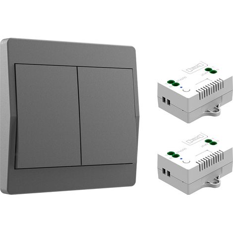 Interruttore Luce Wireless – Autoalimentato, Installazione Rapida, Grigio (1/5)