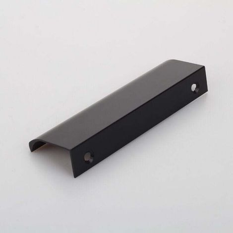 4 x Poignée Fixation Arrière en Aluminium Poignée Invisible de Meuble pour Tiroirs Armoires Placards - Quincaillerie d’Armoire(Noir, longueur 120mm) (1/4)