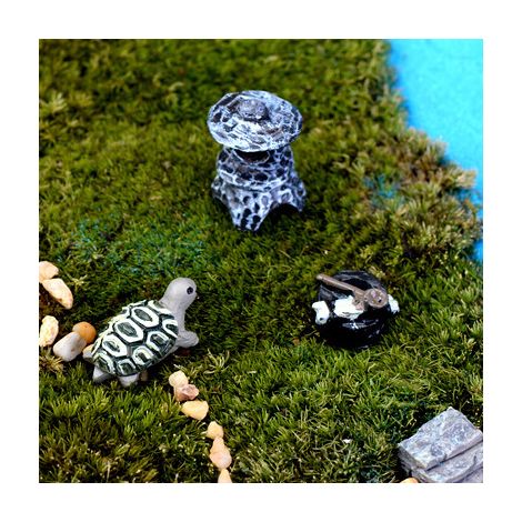 Lot de 3 figurines de tortues pour jardin, accessoires de jardin miniatures