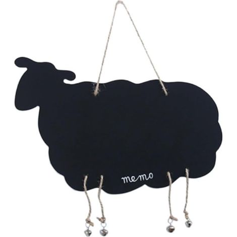 Tableau Noir Suspendu Double Face et Babillard Fonctionnel en Bois Forme Mouton Tableau Message Panneau Décoratif Mural pour Maison (1/5)
